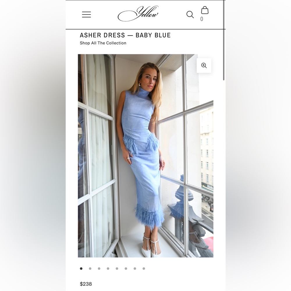 Yellow The Label Blue Asher Dress